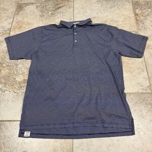 Peter Millar Shirt Mens XL Blue Striped Polo Golf Crown Preppy Casual